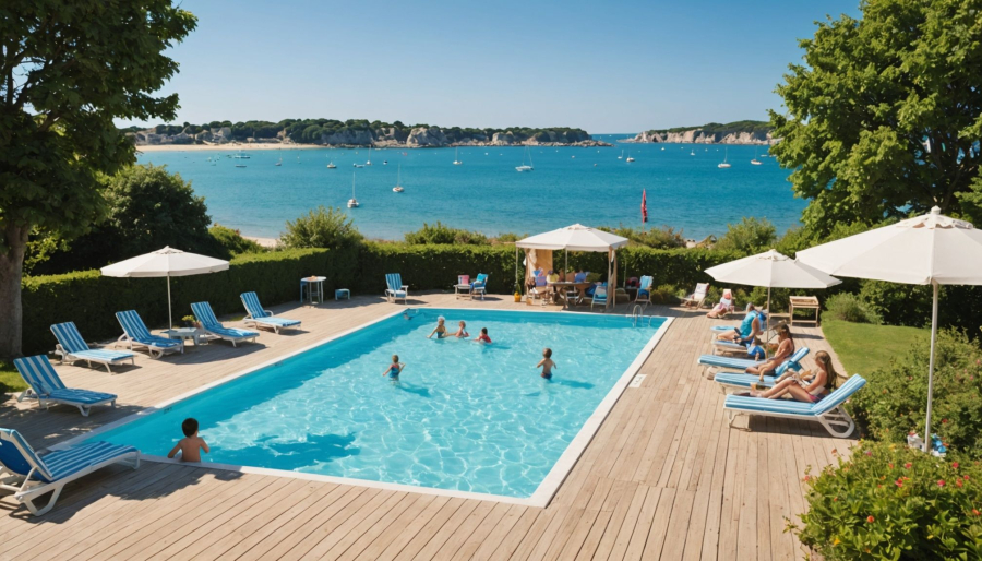 Campingplatz mit schwimmbad in concarneau