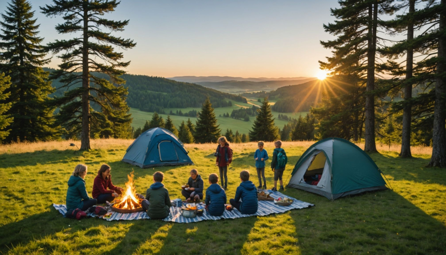 Familienurlaub auf einem campingplatz in der auvergne